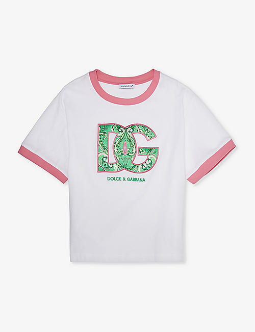 DOLCE & GABBANA: Logo-print cotton-jersey T-shirt 8-12 years