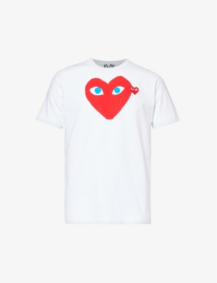 COMME DE GARCON PLAY: Brand-appliqué printed cotton-jersey T-shirt