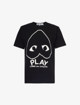 COMME DE GARCON PLAY: Logo-print crewneck cotton-jersey T-shirt