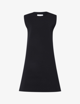 Jil Sander Womens Black Round-neck Sleeveless Knitted Mini Dress