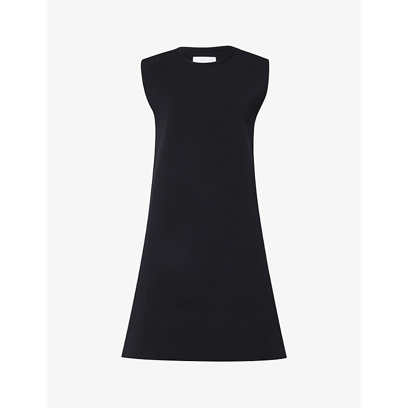 Jil Sander Womens Black Round-neck Sleeveless Knitted Mini Dress