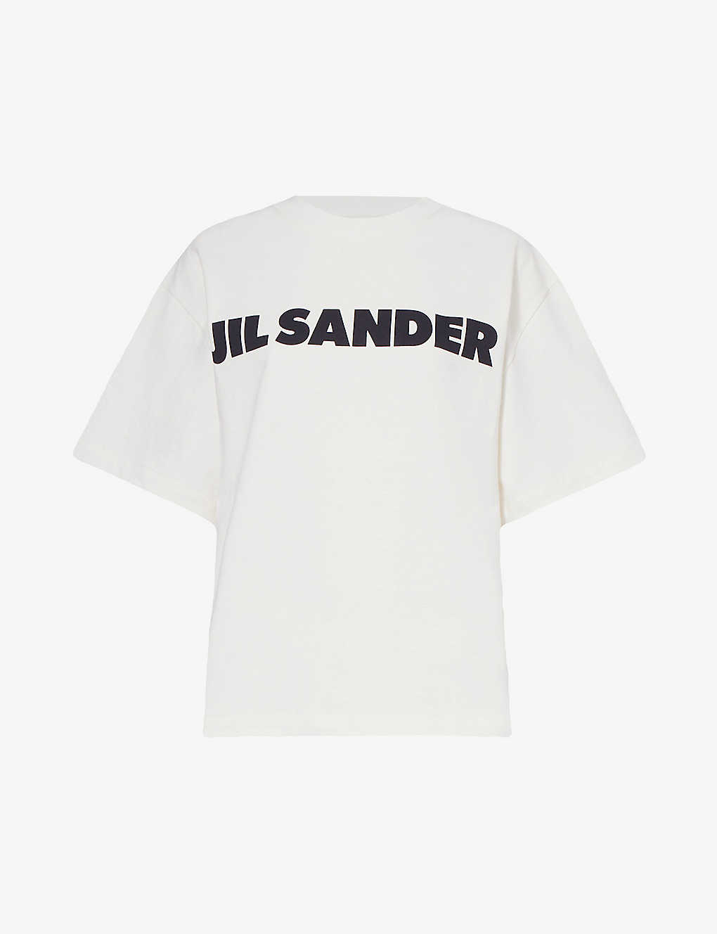Shop Jil Sander Women's Porcelain Logo-print Short-sleeved Cotton-jersey T-shirt