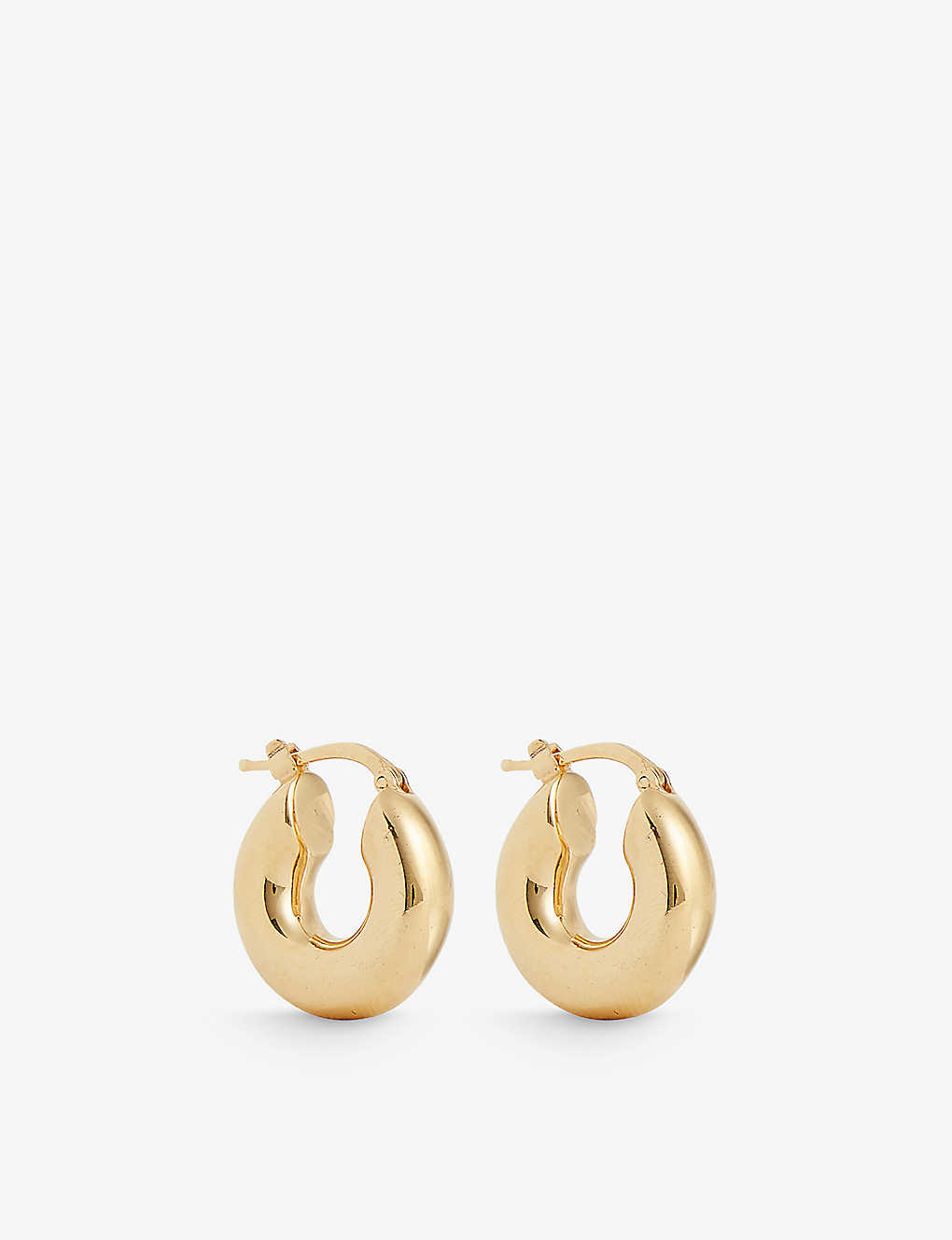 Jil Sander Womens Gold Classic Brand-engraved Gold-tone Brass Earrings