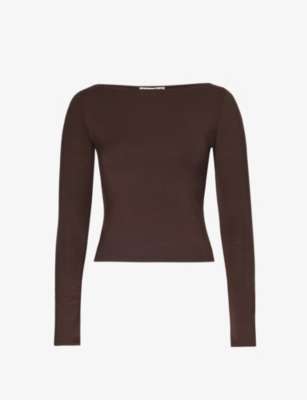 REFORMATION: Wiley scoop-neck stretch-woven top