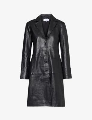 REFORMATION REFORMATION WOMEN'S BLACK X VEDA CROSBY LEATHER COAT