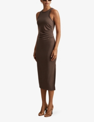 Lola racer-back body-con jersey midi dress