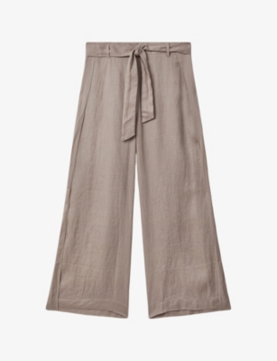 REISS: Harry side-split high-rise linen trousers