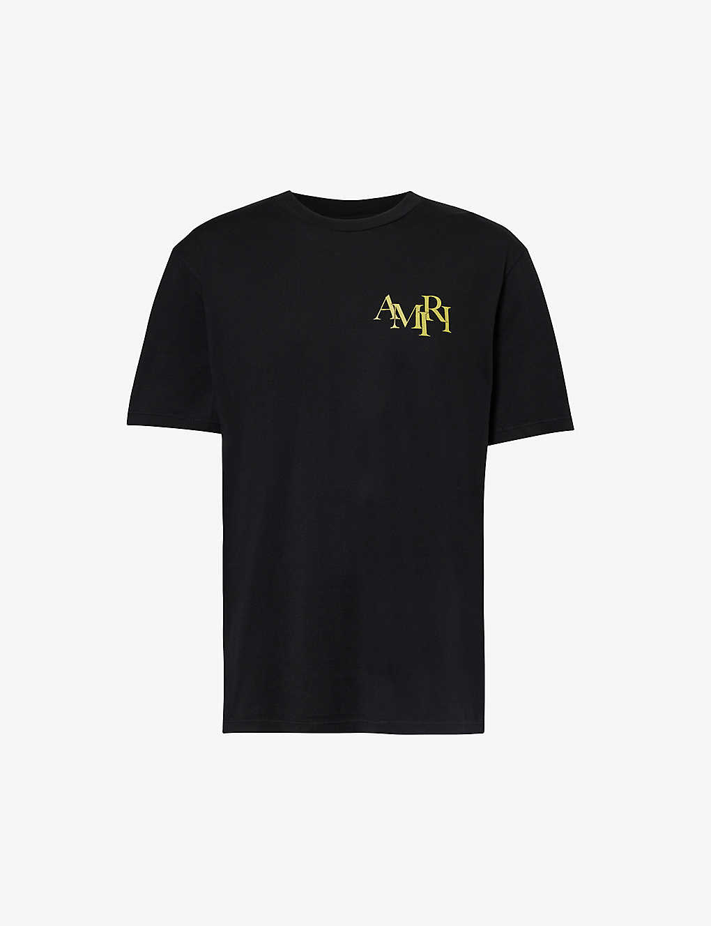 Shop Amiri Crystal Champagne Cotton-jersey T-shirt In Black