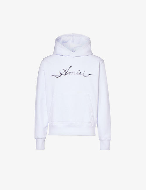 AMIRI: Smoke branded-print cotton-jersey hoody