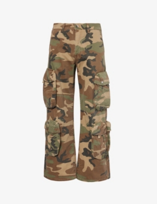 AMIRI: Camouflage-patterned wide-leg cotton-twill cargo trousers