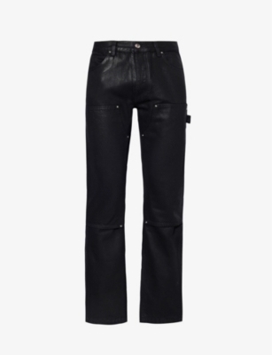 AMIRI: Carpenter flared-leg coated-denim jeans