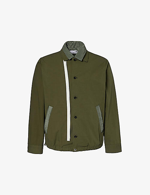 SACAI: Funnel-neck padded cotton-blend regular-fit jacket