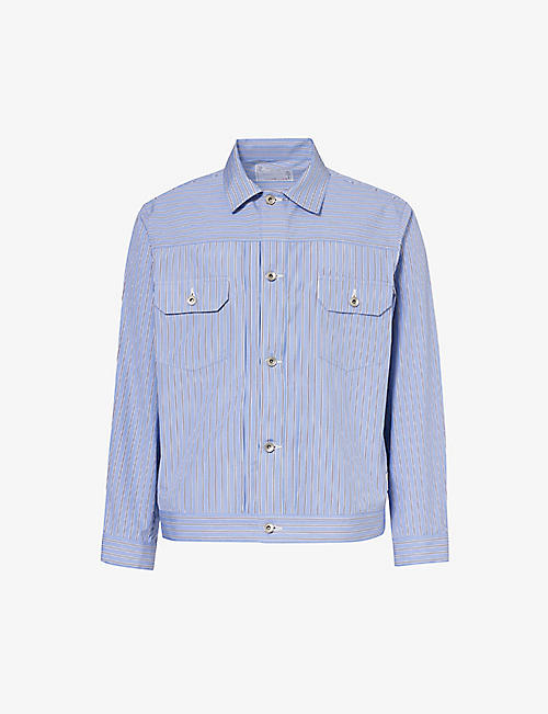 SACAI: Sacai x Thomas Mason striped cotton overshirt