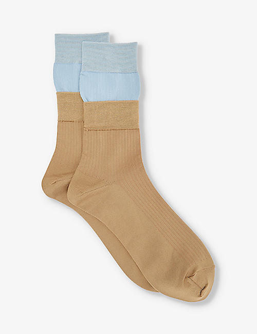 SACAI: Branded contrast-panel knitted socks