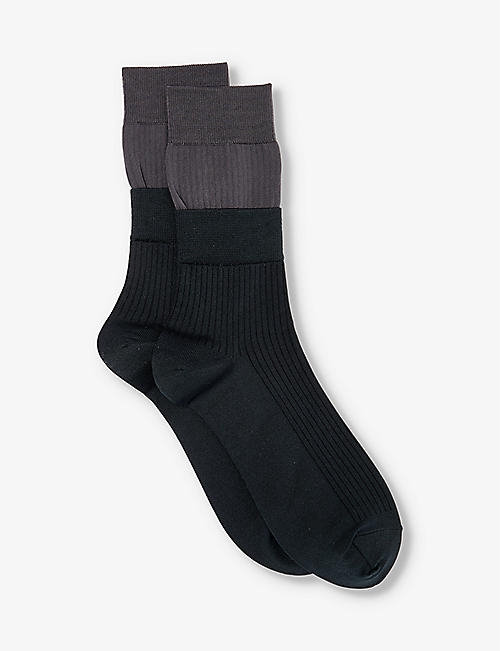 SACAI: Branded contrast-panel knitted socks
