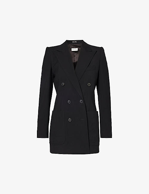 DRIES VAN NOTEN: Double-breasted notched-lapel woven blazer