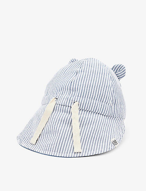 LIEWOOD: Ear-embellished striped organic-cotton hat 3-24 months