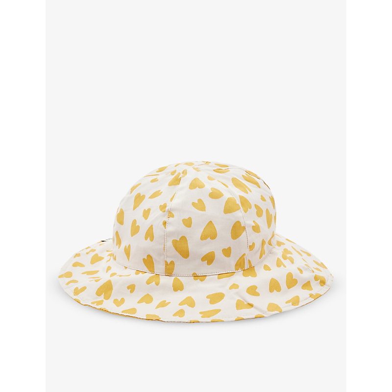 Shop Liewood Girls Sandy / Yellow Mellow Kids Amelia Graphic-print Organic-cotton Bucket Hat 6 Months - 4