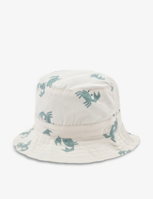 Liewood Kids' Sander Crab-print Organic-cotton Bucket Hat 3 Months - 4 Years In Sandy / Pepppermint
