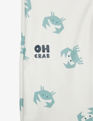 Shop Liewood Crab / Sandy Graphic-print Short-sleeve Stretch-recycled-polyester Swimsuit 9 Months - 5 Yea