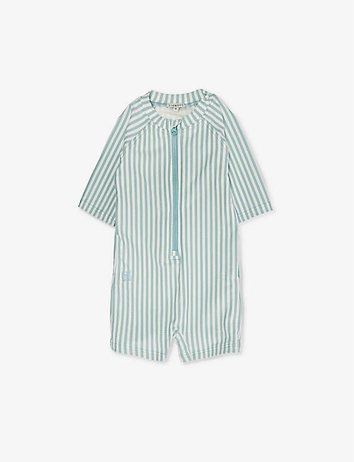 LIEWOOD: Stripe-pattern stretch-recycled-polyester blend jumpsuit 9 months-5 years