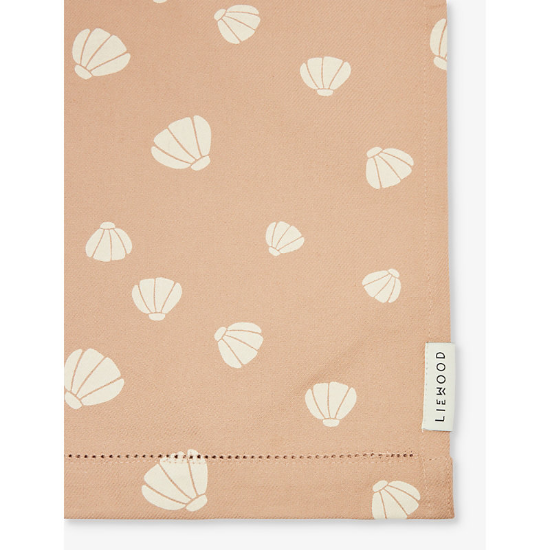 Shop Liewood Shell / Pale Tuscany Roomie Shell-print Organic-cotton Poncho