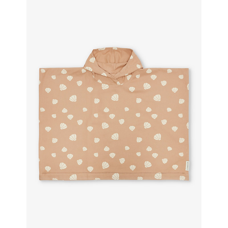 Liewood Babies' Roomie Shell-print Organic-cotton Poncho In Shell / Pale Tuscany