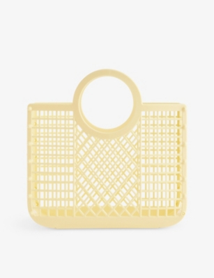 LIEWOOD SAMANTHA DOUBLE-HANDLE RECYCLED POLYETHYLENE-BEND BASKET BAG LEMONADE 