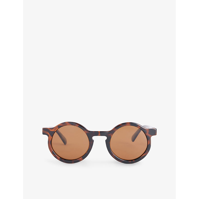 Liewood Babies' Lw16006 Darla Round-frame Recycled-polycarbonate Sunglasses In Dark Tortoise / Shiny