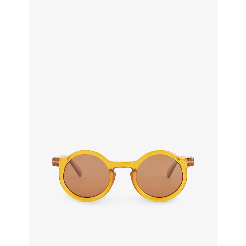 Liewood Babies'  Mustard Lw16006 Darla Round-frame Recycled-polycarbonate Sunglasses In Neutral