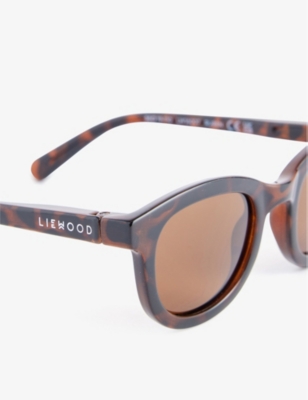 Shop Liewood Dark Tortoise / Shiny Ruben Square-frame Recycled-polycarbonate Sunglasses