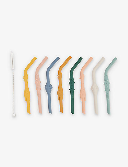 LIEWOOD: Carlson multicoloured pack of eight silicone straws