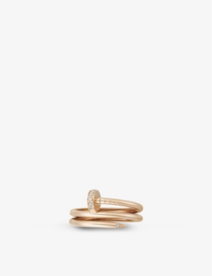 CARTIER: Juste un Clou 18ct rose-gold and 0.08ct brilliant-cut diamond ring