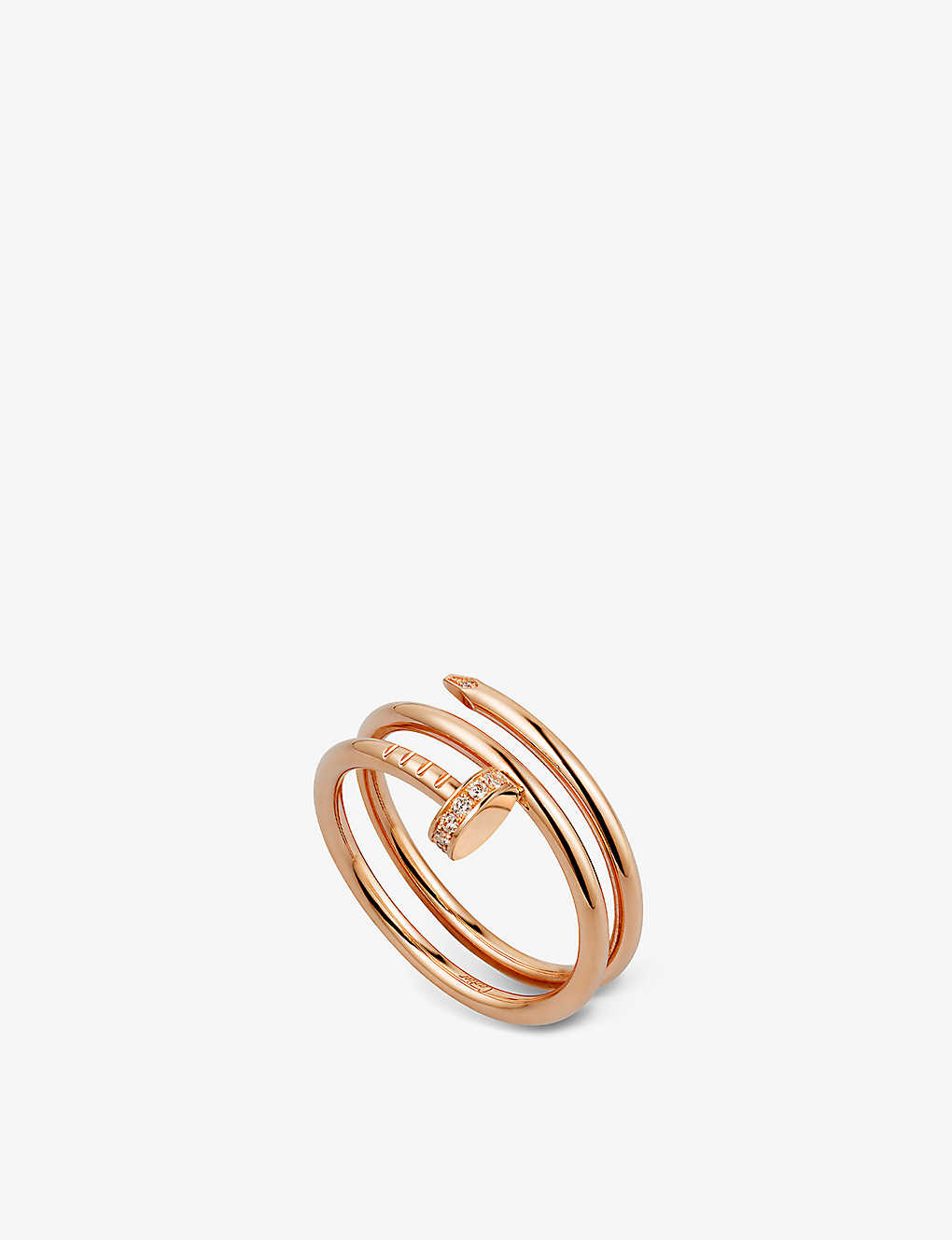 Cartier Womens Rose Gold Juste Un Clou 18ct Rose-gold And 0.08ct Brilliant-cut Diamond Ring