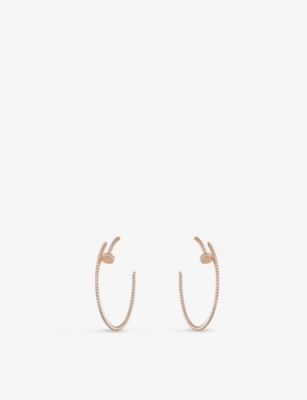 Cartier Womens Rose Gold Juste Un Clou 18ct Rose-gold And 1.26ct Diamond Earrings