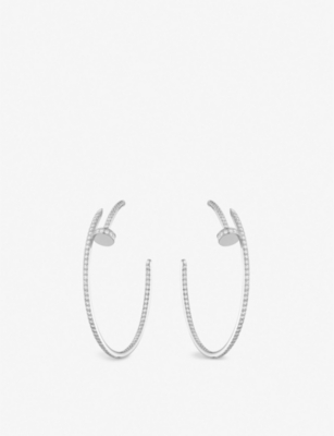 Cartier Womens White Gold Juste Un Clou 18ct White-gold And 1.26ct Brilliant-cut Diamond Earrings