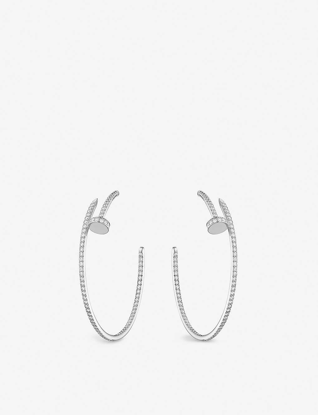 Cartier Womens White Gold Juste Un Clou 18ct White-gold And 1.26ct Brilliant-cut Diamond Earrings