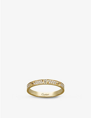 CARTIER: Love 18ct yellow-gold and 0.19ct brilliant-cut diamond ring