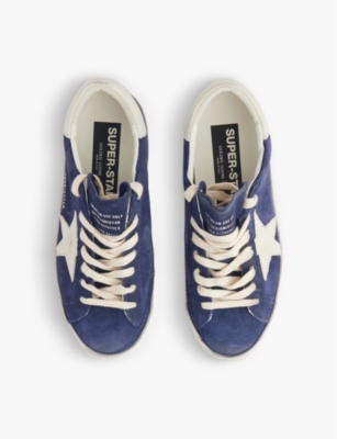 Golden Goose Super-star Suede Upper And Toe Foam Tongue Leather Star Laminated Heel Sneakers Blue In Blue Other
