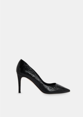 WHISTLES: Corie grained-leather heeled courts