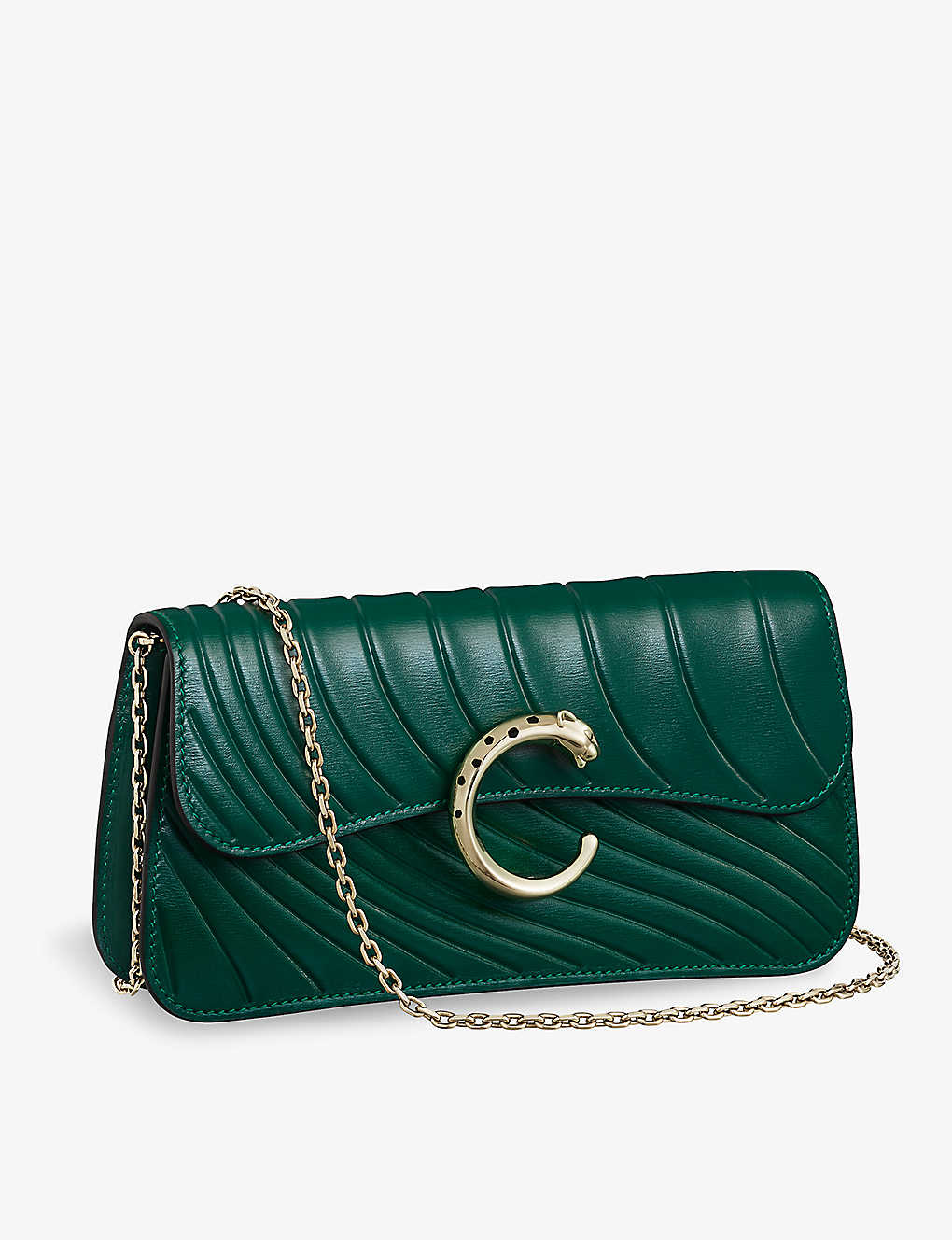 Cartier Womens Emerald Panthère De Chain Leather Mini Cross-body Bag 1 Size