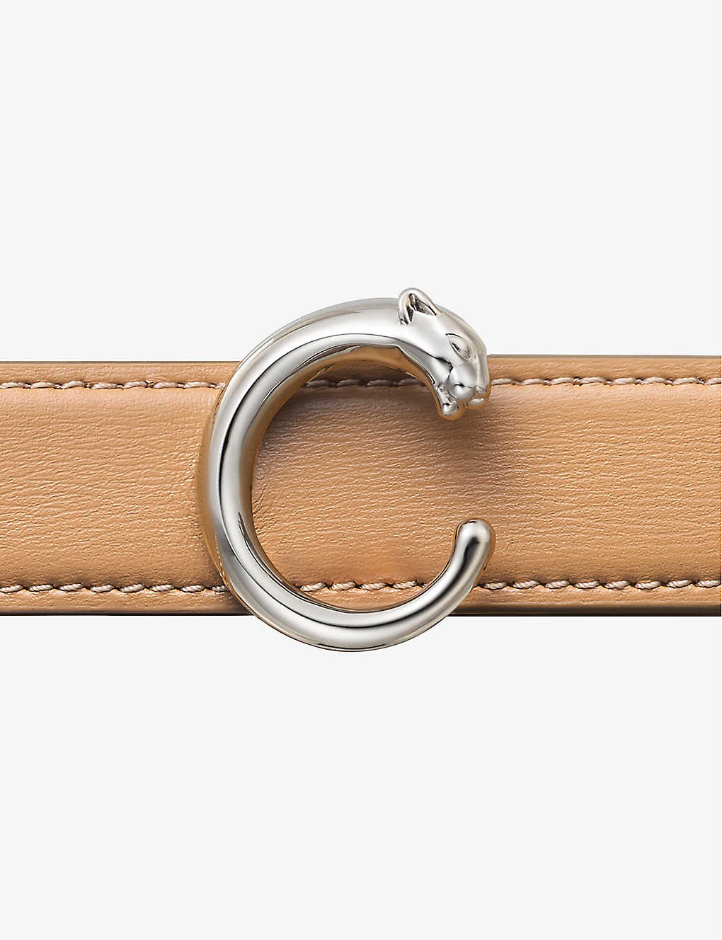 Cartier Panthère Logo-buckle Leather Belt In Camel