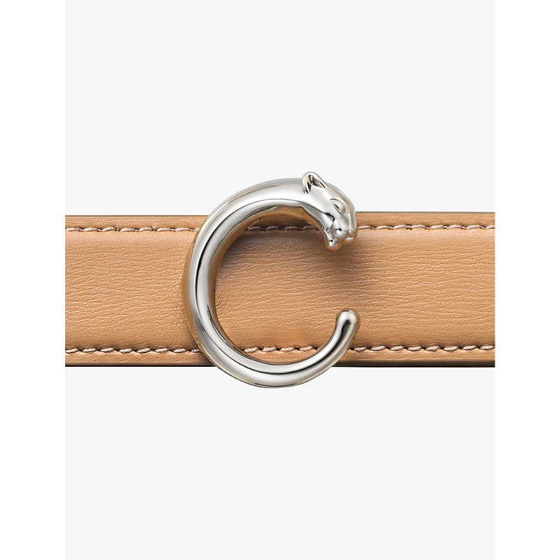 Cartier Panthère Logo-buckle Leather Belt In Camel