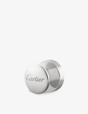 CARTIER: Logo-engraved sterling-silver and onyx shirt studs set of four