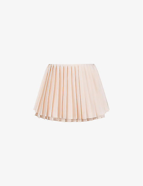HOUSE OF CB: Emira pleated woven mini skirt