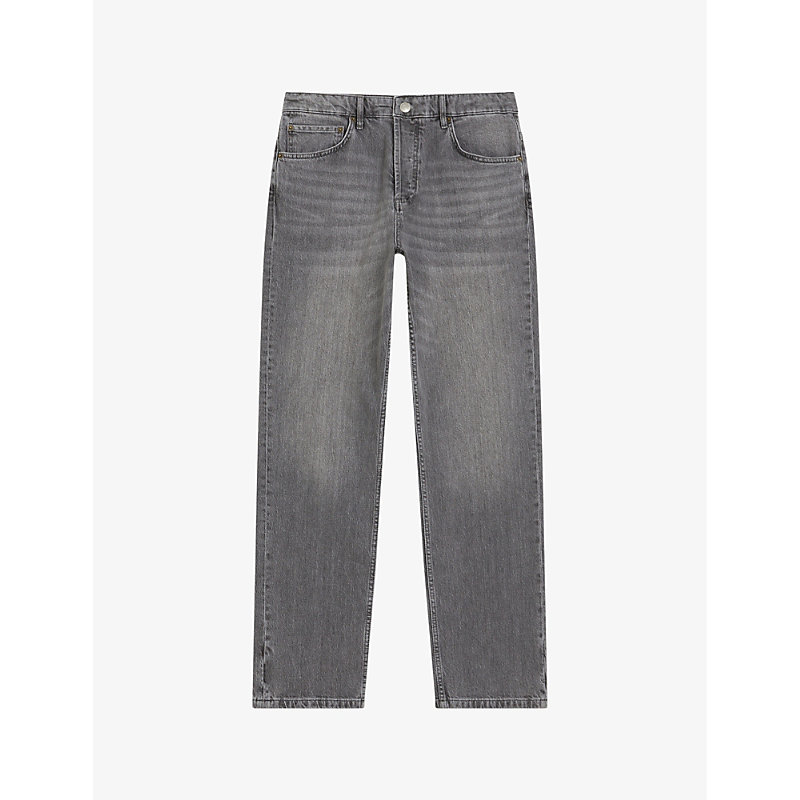 Shop Ted Baker Men's Grey Joeyy Straight-leg Stretch-denim Jeans
