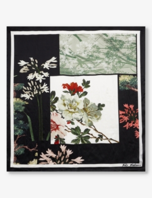 TED BAKER: Janasi floral-collage silk scarf