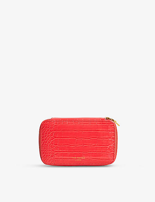 TED BAKER: Valenna croc-effect faux-leather jewellery box