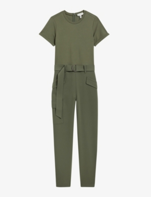 TED BAKER: Graciej high-rise short-sleeve stretch-woven jumpsuit