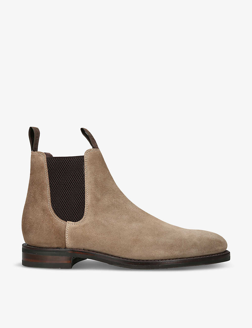 Loake Mens Taupe Emsworth Welted-sole Suede Chelsea Boots In Brown